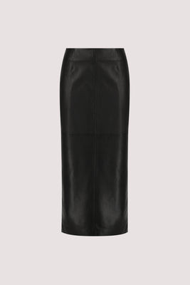 COOPER BLACK LEATHER MIDI SKIRT | DISSH