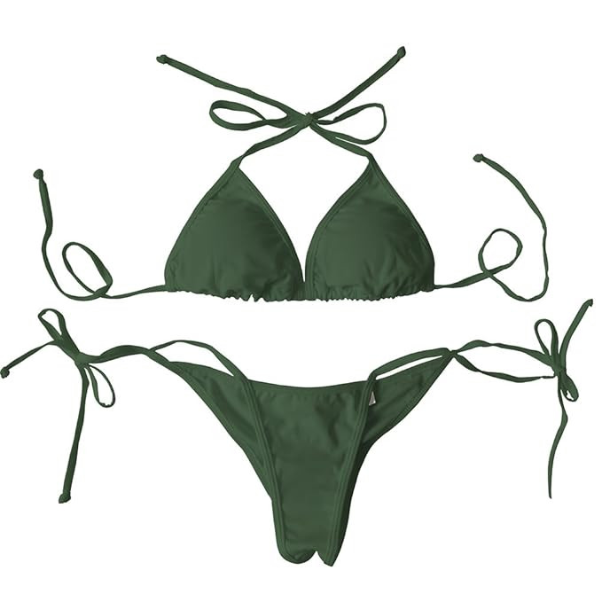 LE BESI Women's Mini Fashion Elegant Inspired Swimsuit Bikini Top Bottom … | Amazon (US)