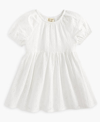 First Impressions Baby Girls Woven Cotton Eyelet Dress, Exclusively at Macy's - Macy's | Macy's
