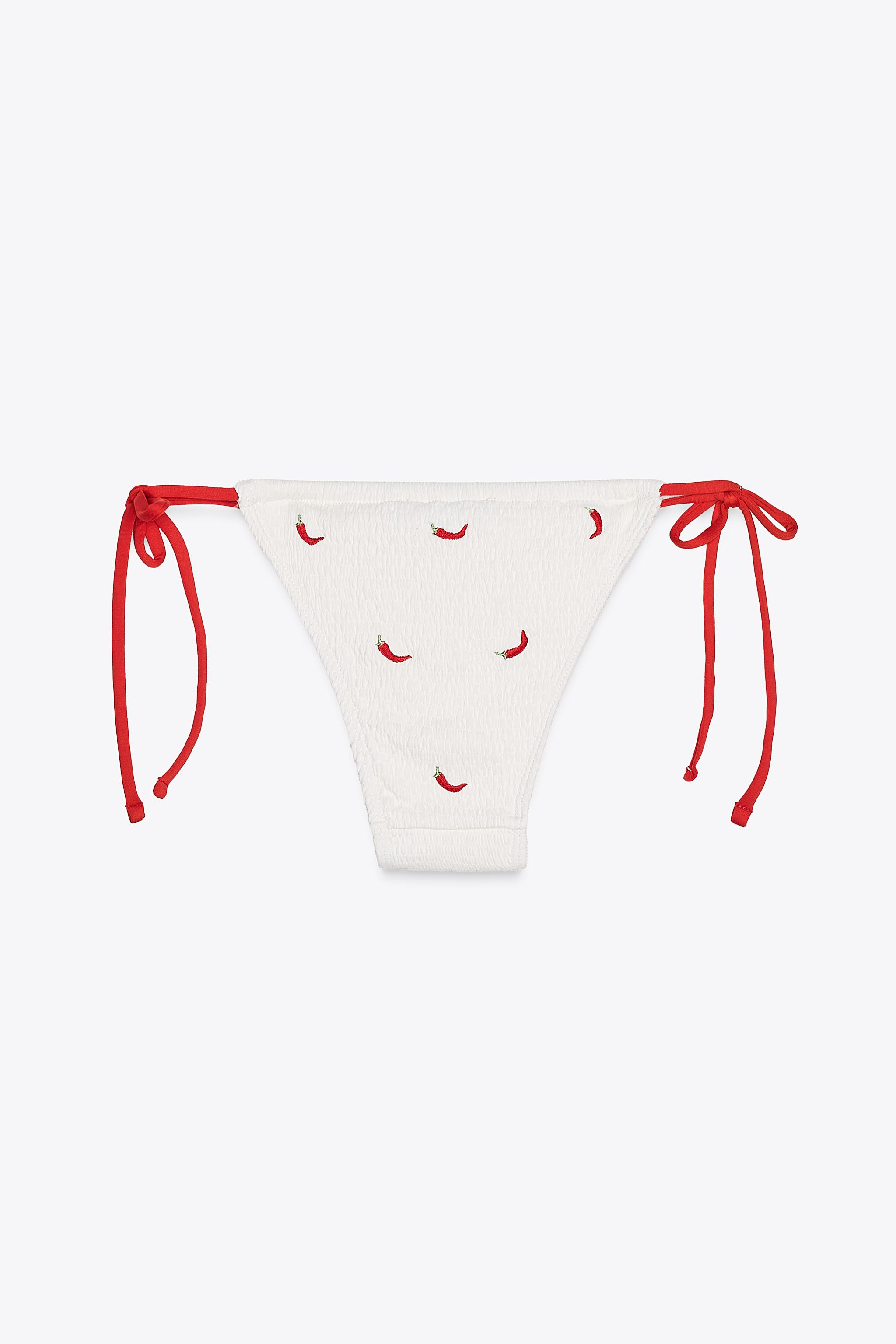 EMBROIDERED BIKINI BOTTOMS | Zara UK