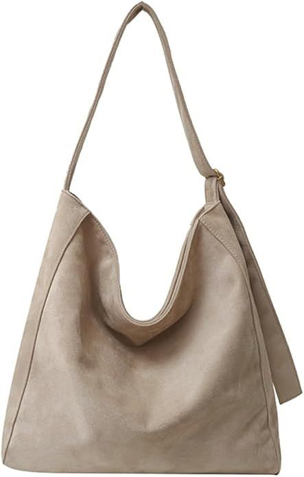 Slouchy Suede Hobo Bag for Women Trendy Crescent Crossbody Purse Underarm Shoulder Bags Cute Satc... | Amazon (US)