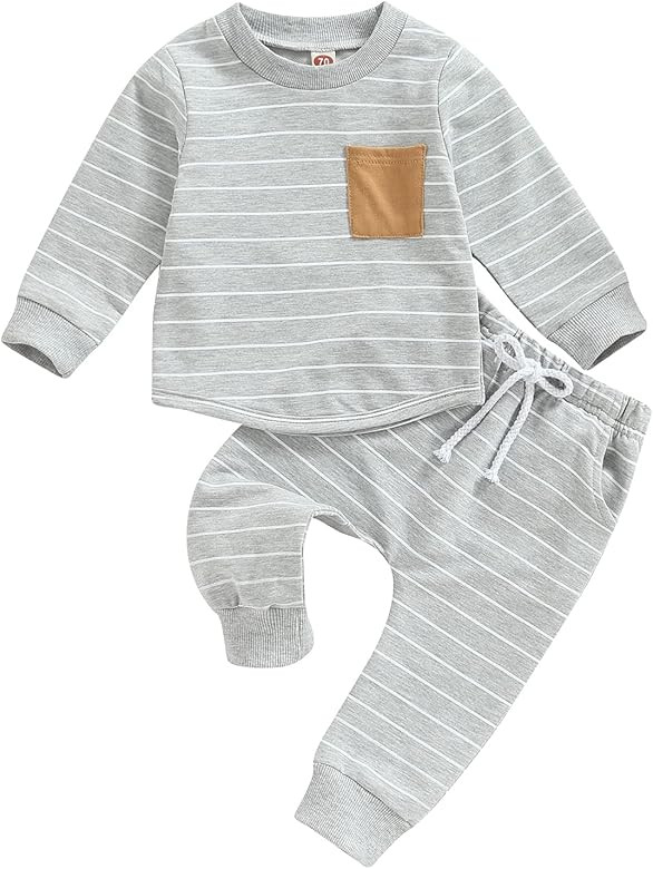 Baby Boys Clothes 3 6 9 12 18 24M 3T Pants Set Hooded Patchwork Hoodie Plaid Sweatpants Fall Wint... | Amazon (US)