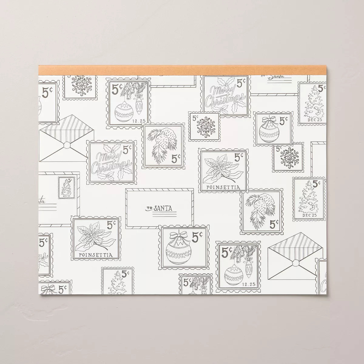 24ct Vintage Christmas Stamp Disposable Paper Coloring Placemats Black/White - Hearth & Hand™ w... | Target