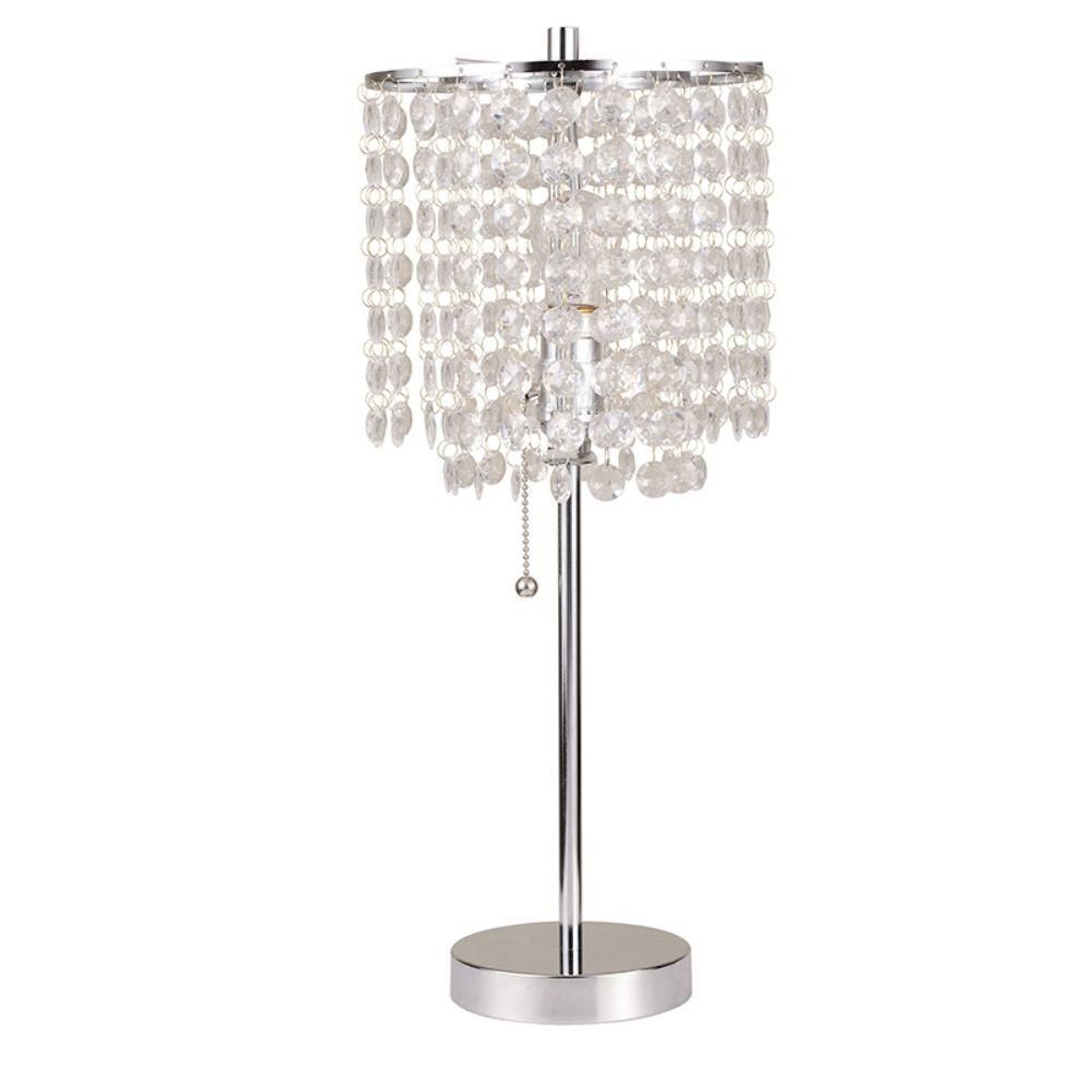20.25 in. Chrome Deco Glam Table Lamp | The Home Depot