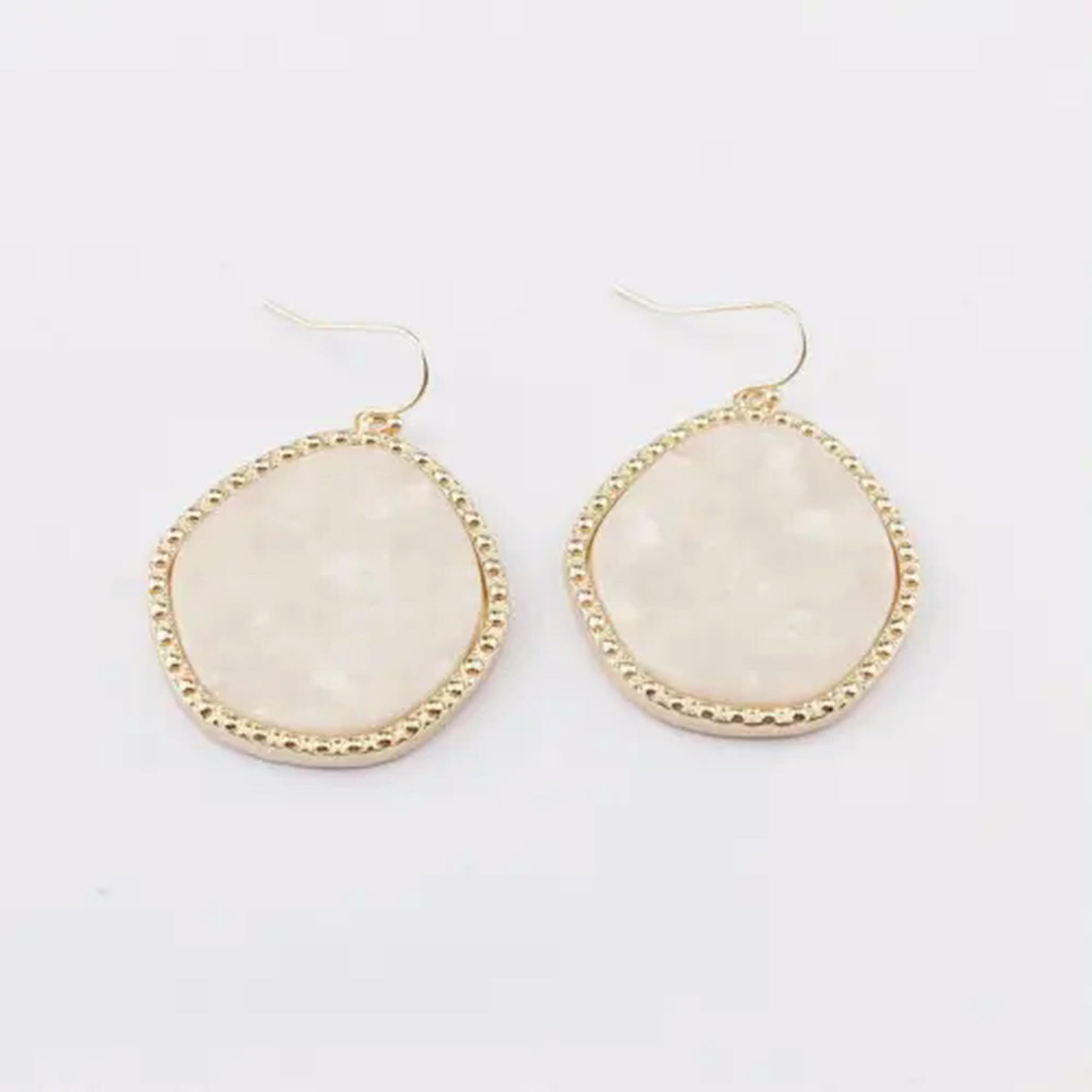 Acetate Acrylic Irregular Tortoise Shell Statement Earrings for Women Jewelry-Beige | Amazon (US)