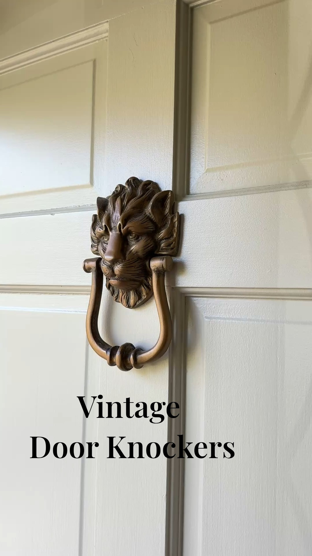 I added this vintage door knocker to my front door last year and get so many compliments on it! I found mine local but I’m sharing similar lion head ones from Etsy. My door color is Mizzle by Farrow & Ball! 