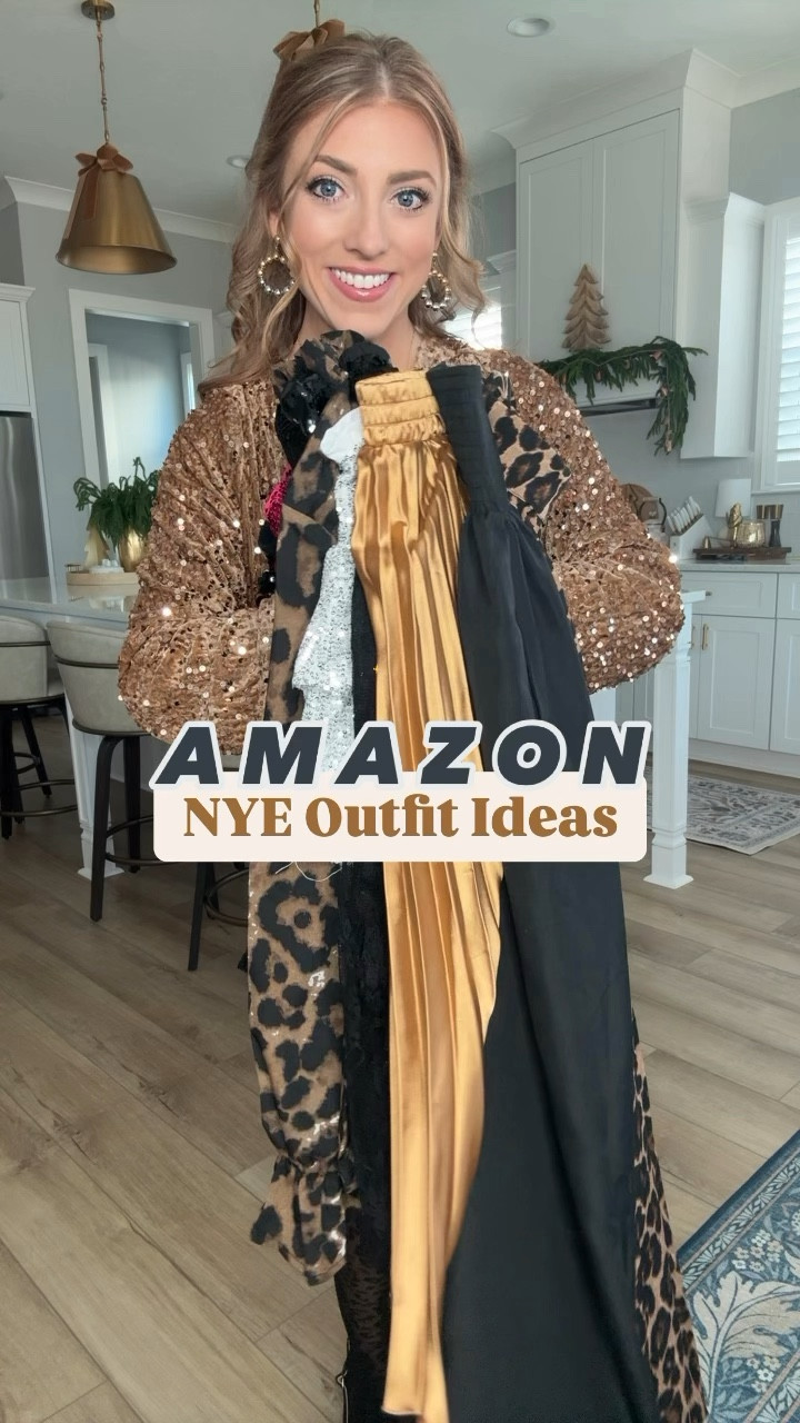 Amazon fashion NYE outfit ideas! 🥳 lots of sparkles and shimmer ✨ something for several levels of dressy to casual. And paired with some of my all times favorite Amazon staples like the best jeans 🙂 for size reference, I’m 5’2 and normally a size xs/s, 2/4. I would say all these run TTS except for the sequin bow back dress (go down a size) and the sequin midi skirt (if in between sizes, go up one).

NYE Outfit Ideas. LTK under 50. Amazon fashion. Sequins. NYE atyle. 