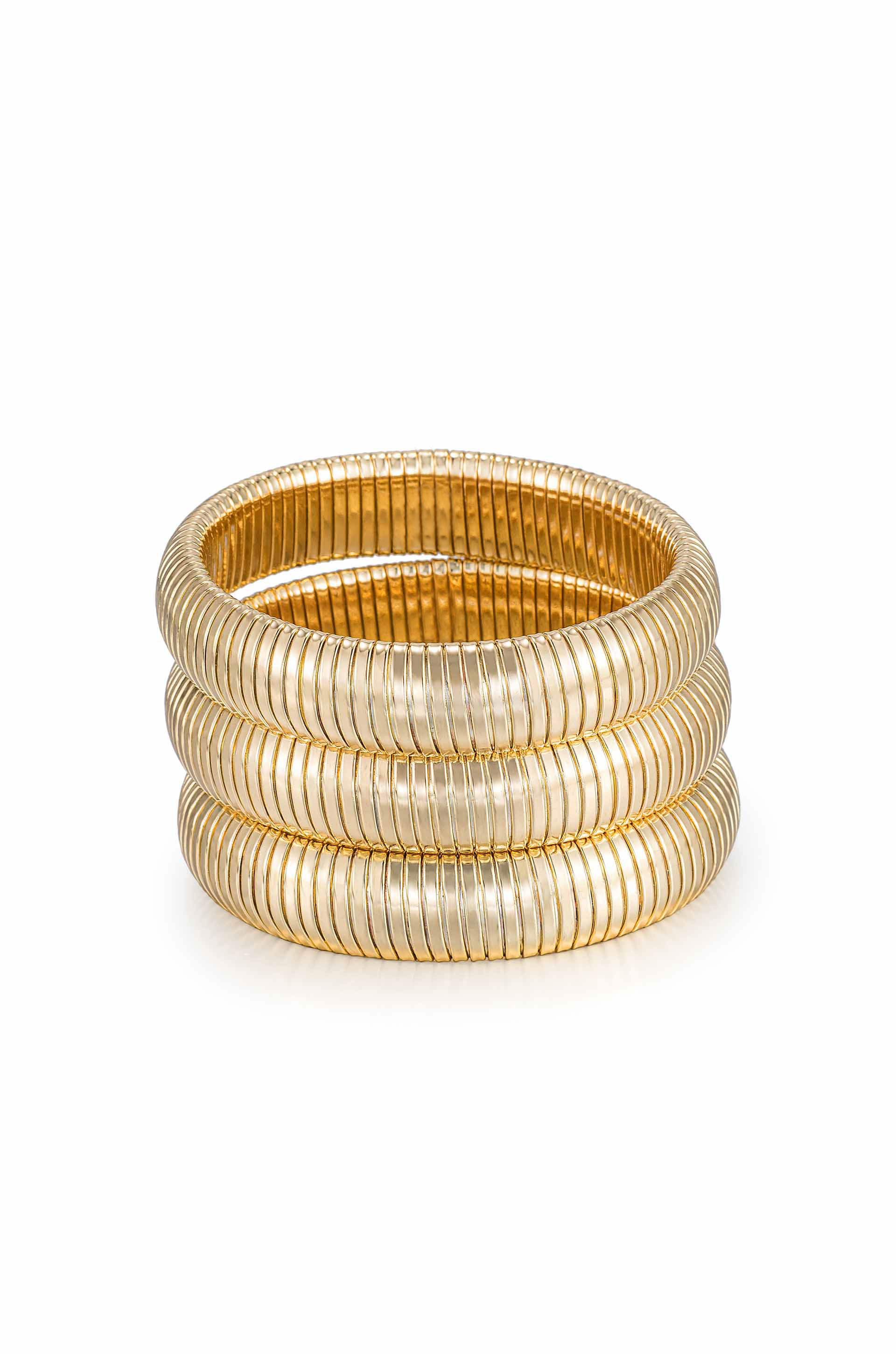 Golden Hour Flex Snake Chain Stretch Bracelet Set | Ettika