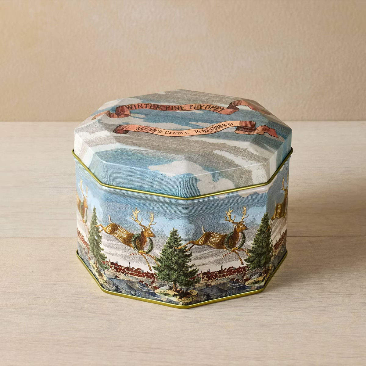 John Derian for Target 14oz Lidded Tin 3-Wick Scented Candle Winter Pine and Poppy | Target