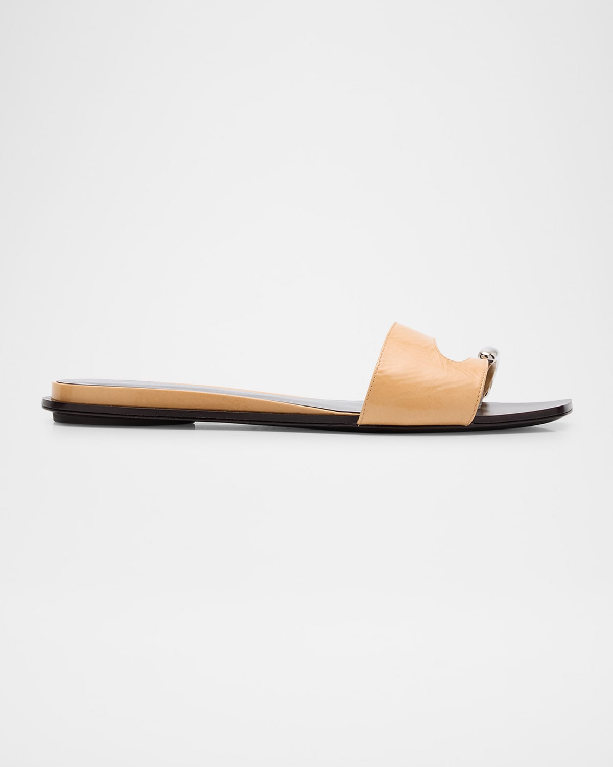 Pierced Leather Toe Ring Flat Sandals | Neiman Marcus