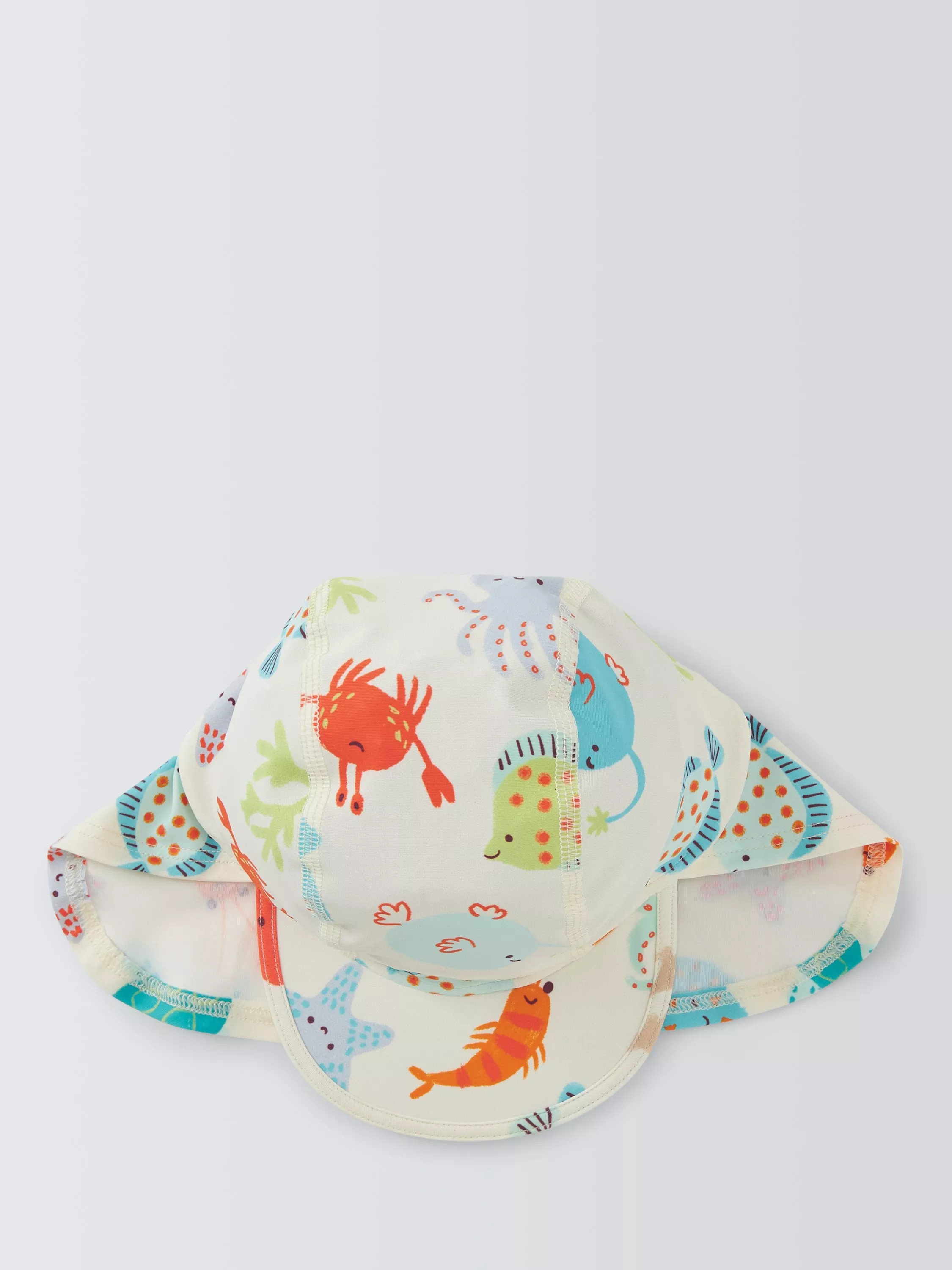 John Lewis Baby Sealife Keppi Safari Hat, White Multi | John Lewis (UK)