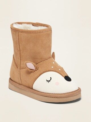 Faux-Suede Deer-Critter Boots for Toddler Girls | Old Navy (US)
