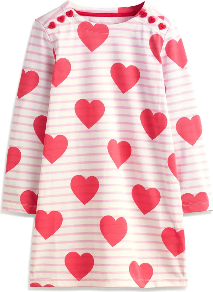 Mini Boden Kids' Breton Long Sleeve Cotton Dress | Nordstrom | Nordstrom