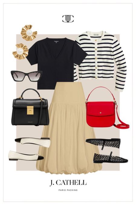 We are currently in Paris right now and the clothing inspirations are all around us! Here are a few outfit ideas to wear in this beautiful city. 

Cardigan, tshirt, skirt, sunglasses, ballet flats, Mary Jane flats, top handle bag, cross body bag, vacation outfit, France outfit, Paris outfit, summer outfit, summer look, vacation look 

#LTKstyletip #LTKover40 #LTKtravel