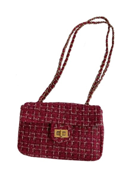 'Nana' Tweed Chain Shoulder Bag (3 Colors) | Goodnight Macaroon