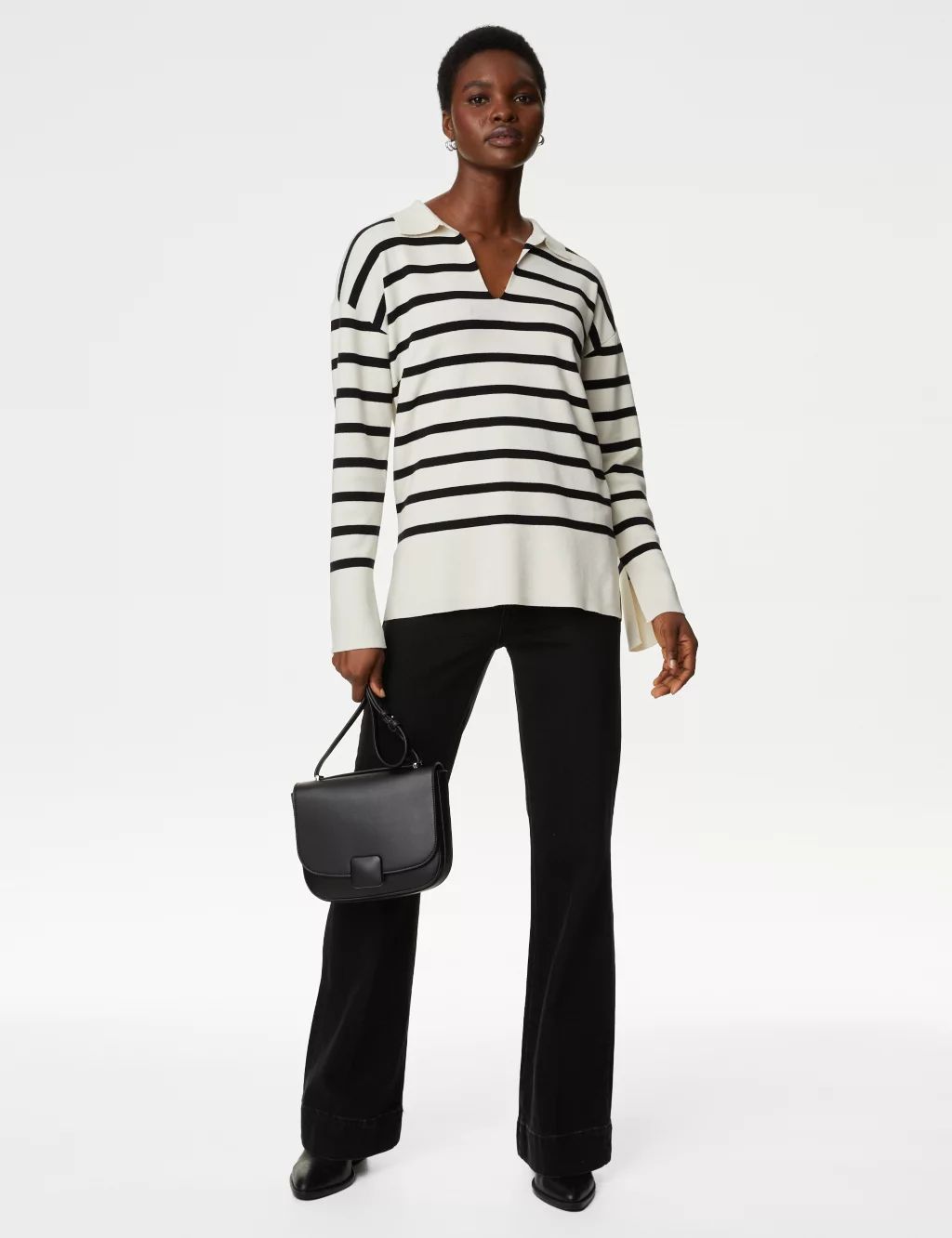 Cotton Rich Striped Relaxed Longline Jumper | Marks & Spencer (UK)