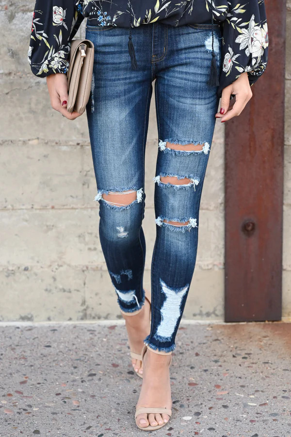 KAN CAN Distressed Skinny Jeans - Jordi Wash | Closet Candy Boutique US