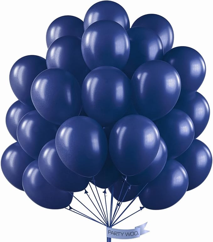 PartyWoo Navy Blue Balloons, 50 pcs 12 Inch Pearl Navy Blue Balloons, Navy Balloons for Balloon G... | Amazon (US)