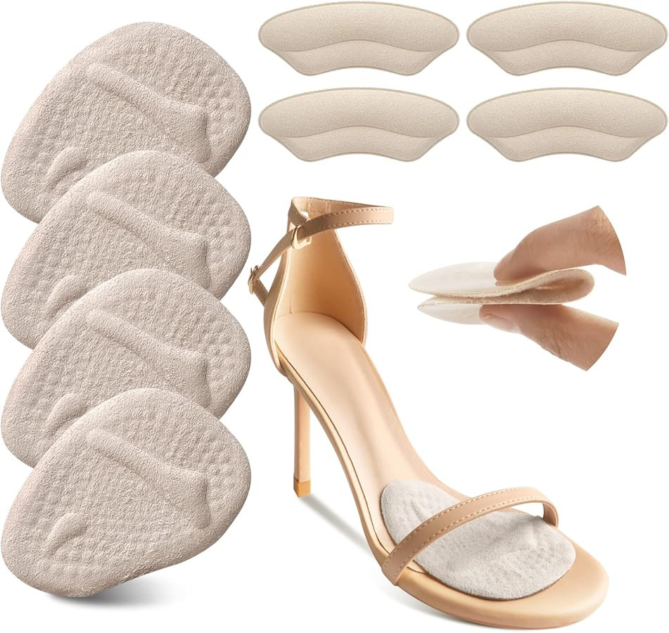Riootlnm Metatarsal Pads, Ball of Foot Cushions, Heel Pads Inserts for Too Big Shoe, Reduce Foot ... | Amazon (US)