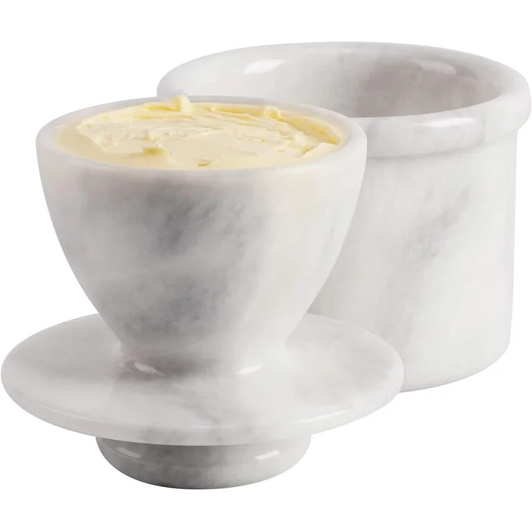 Radicaln White Marble Butter Keeper with Lid 4.25" – Handmade French Butter Crock for Spreadabl... | Walmart (US)