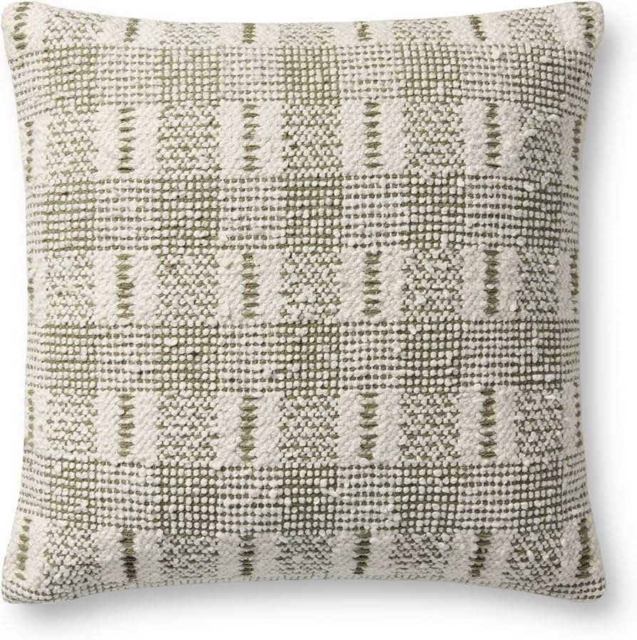 Loloi II Collection PLL0185 Ivory/Green 18'' x 18'' Cover Only Pillow | Amazon (US)