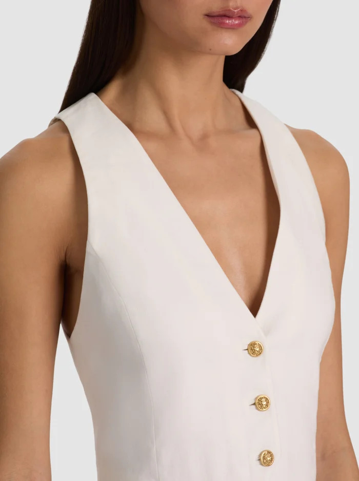 DONNA LINEN VEST | Alice + Olivia