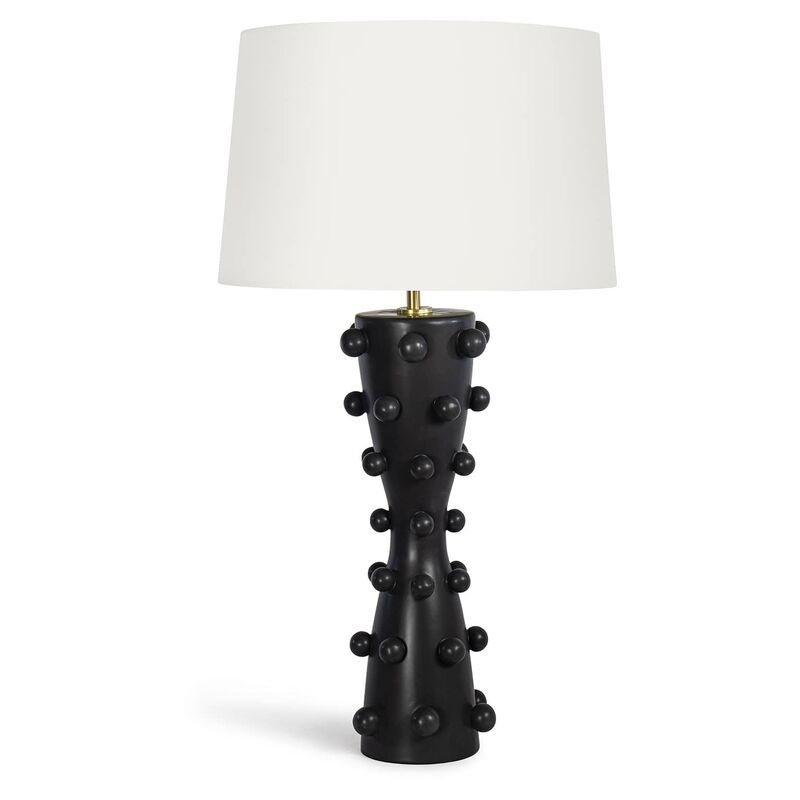 Pom Pom Ceramic Table Lamp, Black | One Kings Lane