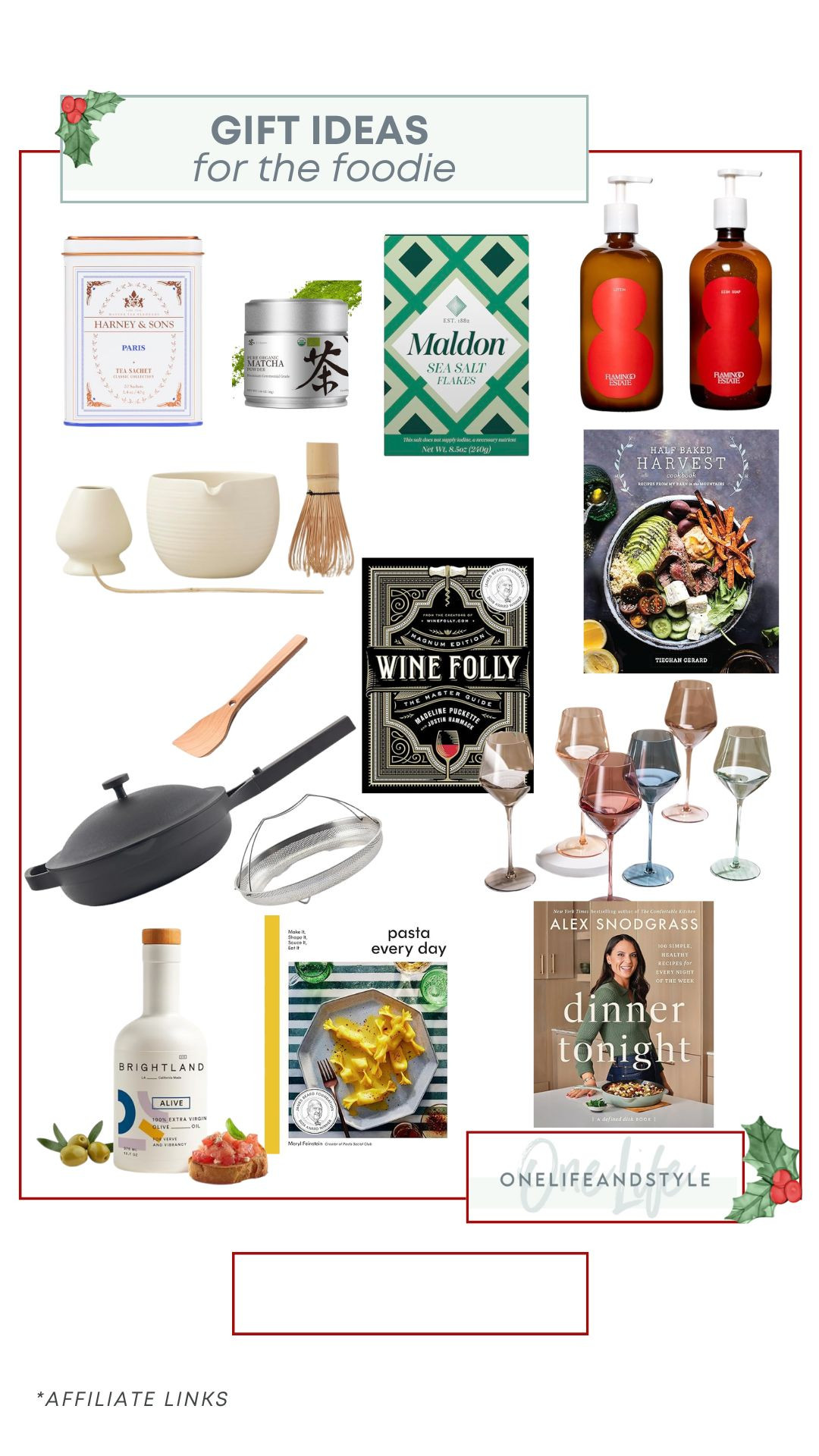 Do you have a foodie lover in your life? A beautiful cookbook, some fancy salt and olive oil, a nice new pan, wine glasses, tea, and more make for a unique but exciting gift! 

#LTKGiftGuide #LTKCyberWeek #LTKHoliday