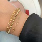 14K Gold Mini Initial Bracelet | Van Der Hout Jewelry