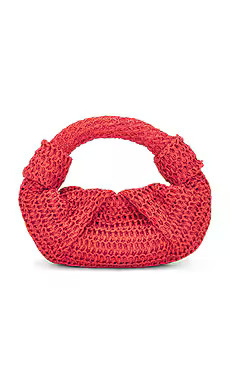 SIMONMILLER Raffia Lopsy Bag in Cherry Red from Revolve.com | Revolve Clothing (Global)