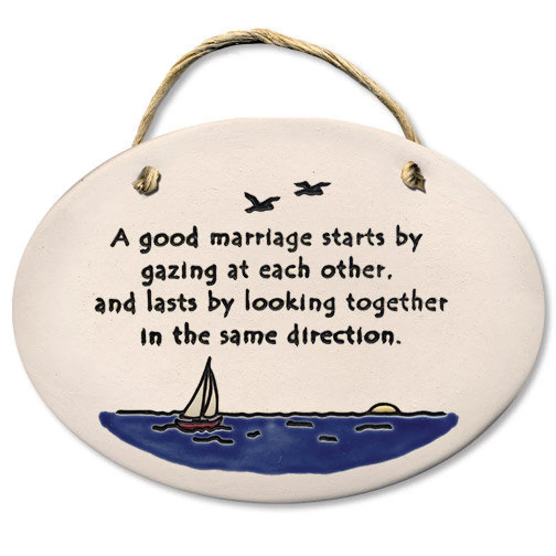 A Good Marriage Starts by Gazing at Each Other, and Lasts by Looking Together in the Same Directi... | Etsy (US)