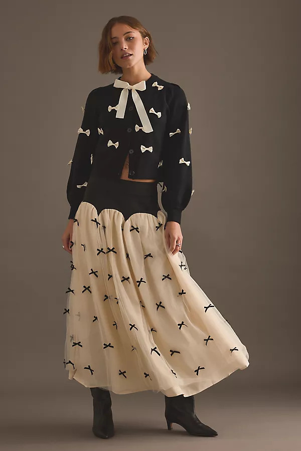 Never Fully Dressed Monika Bow Midi Skirt | Anthropologie (UK)
