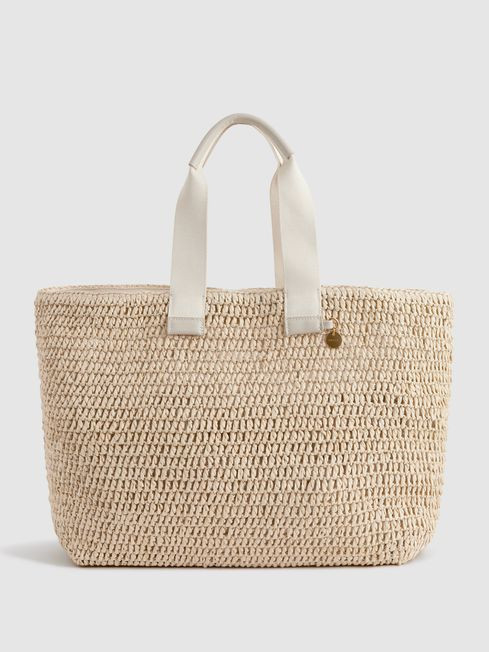 Reiss Natural Emeryson Woven Tote Bag | Reiss UK