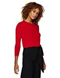 Lark & Ro Women's Premium Viscose Blend Long Sleeve Crewneck Sweater, red, X-Small | Amazon (US)