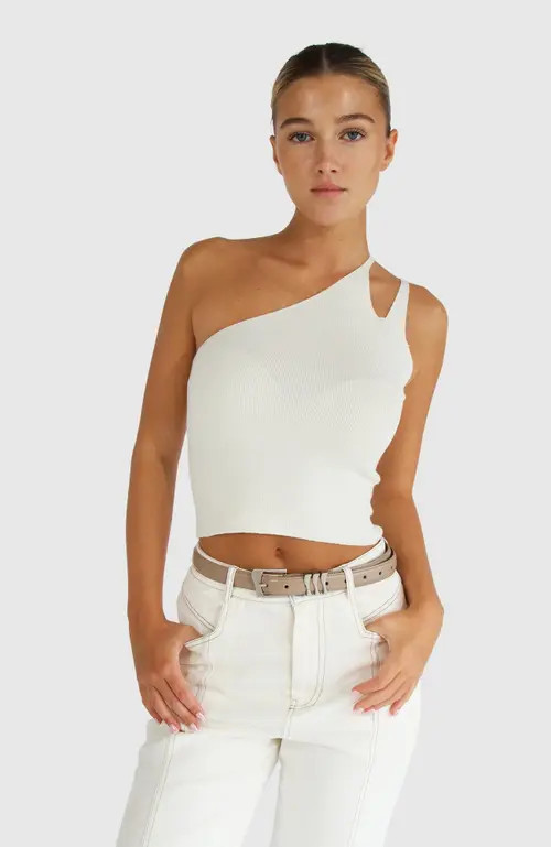 Belle & Bloom Symphony Double Strap Knit Crop in Cream at Nordstrom, Size Medium Au | Nordstrom