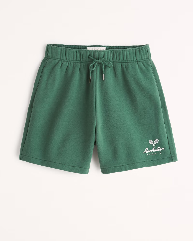 90s Prep Graphic Fleece Shorts | Abercrombie & Fitch (US)
