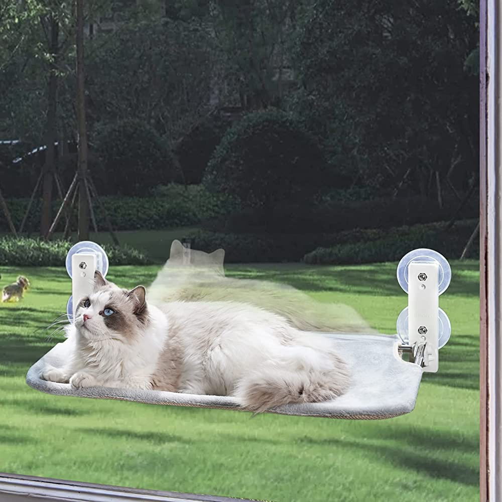 PUPAGREE Cordless Folding Cat Window Perch, Cat Hammock for Window and Wall, with 4 Suction Cups,... | Amazon (US)