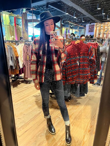 Rainy cool fall day outfit! This shacket will keep you warm, the chelsea boots will keep your feet cozy and dry, and the hat will keep you looking put together and polished!! The boots and jeans are on sale!!

#LTKsalealert #LTKunder50 #LTKshoecrush