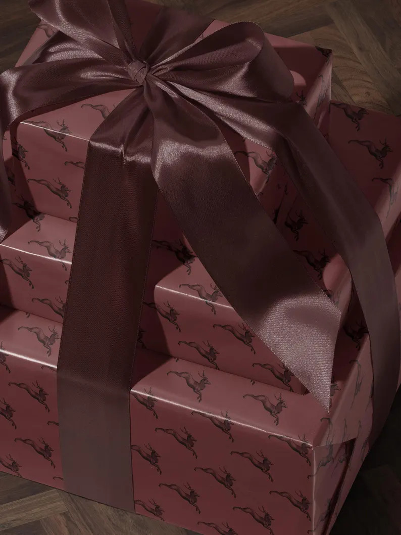 Reindeer Wrapping Paper Charming Gift Wrap Vintage Christmas Wrapping Paper Festive Decor Christm... | Etsy (US)