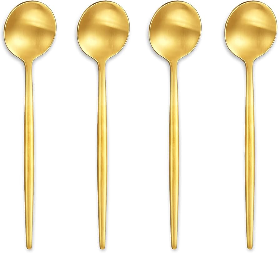 KEAWELL Mia Satin Gold 4-Piece Spoons, 18/10 Stainless Steel, Matte Finish Resists Fingerprints, ... | Amazon (US)