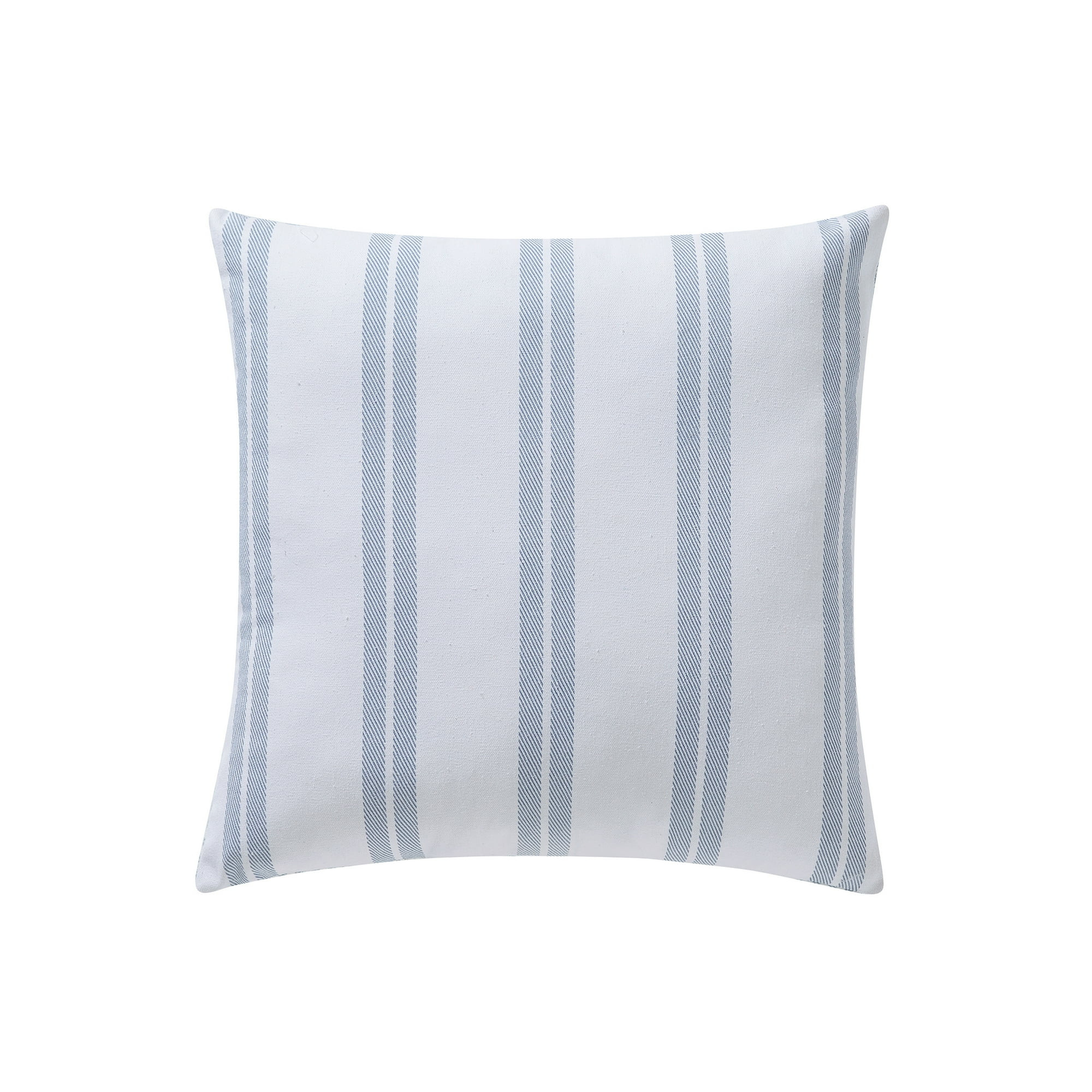 My Texas House 20" x 20" Bowie Blue Plaid Stripe Reversible Cotton-Rich Decorative Pillow | Walmart (US)