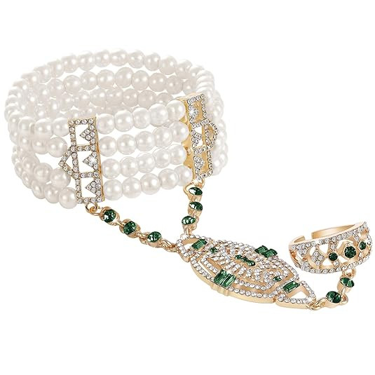 Coucoland 1920s Flapper Bracelet Ring Set Roaring 20s The Great Gatsby Austrian Crystals Imitatio... | Amazon (US)
