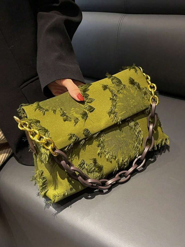 2024 Autumn & Winter New Fashion Women Small Acrylic Chain Messenger Bag, Latest Design Crossbody... | SHEIN