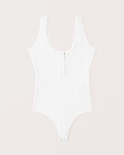 Cotton Seamless Fabric Henley Bodysuit | Abercrombie & Fitch (US)