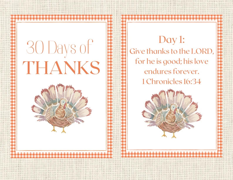 30 Days of Thanksgiving Cards | Etsy (US)
