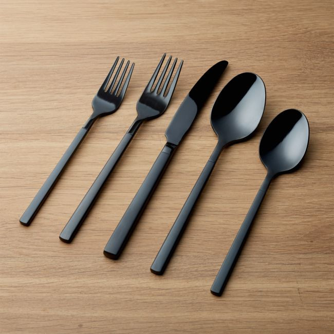 Kenton Black 5-Piece Place Setting | Crate & Barrel