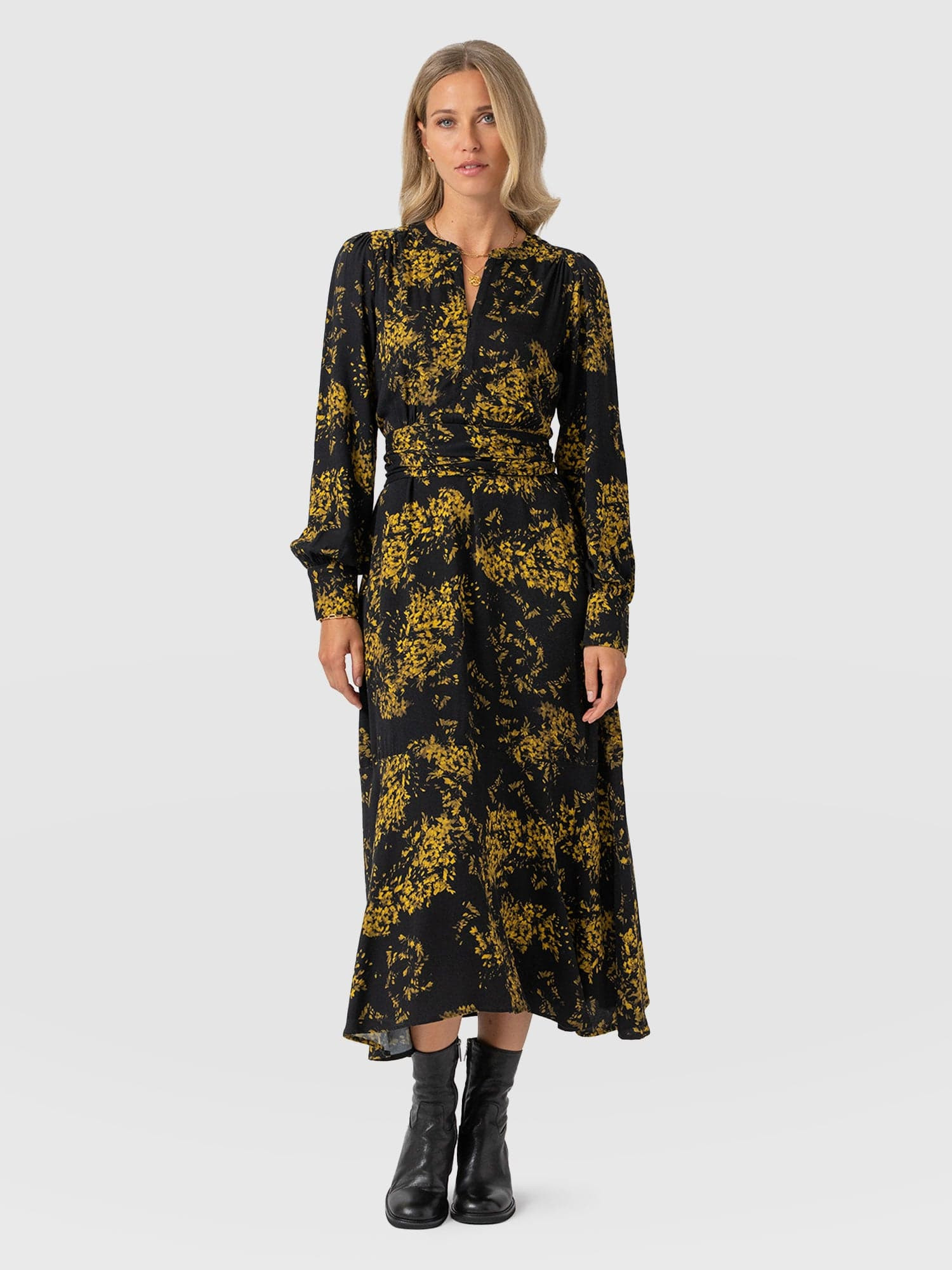 Adaline Zip Up Dress - Yellow Mimosa | Saint + Sofia