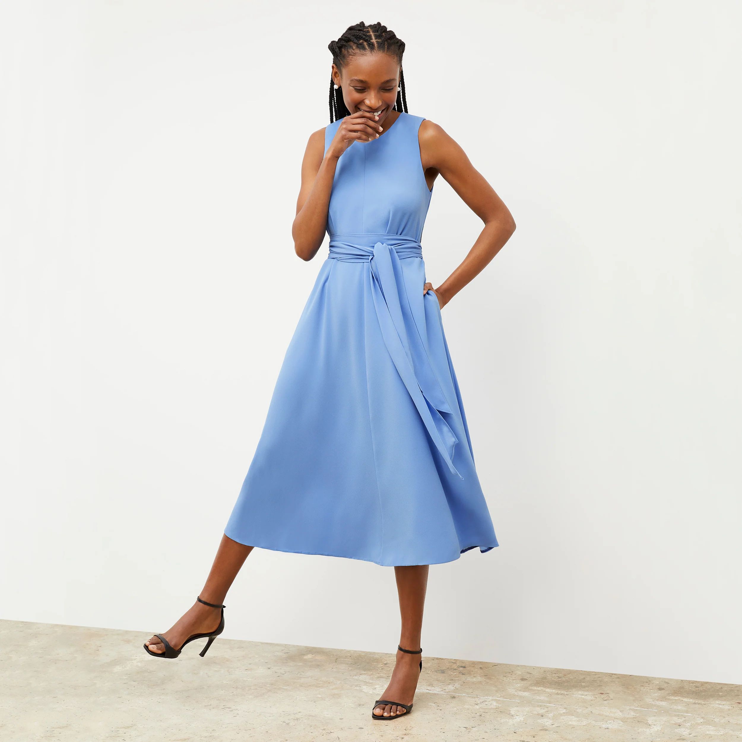 Fatima Dress - Eco Medium Crepe :: Carolina Blue | MM LaFleur