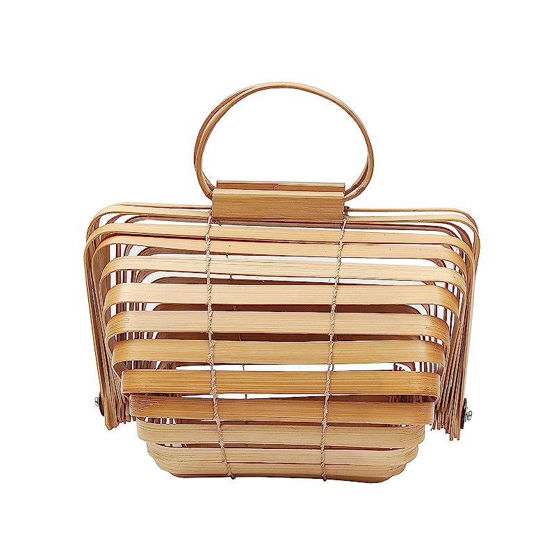 Women Natural Bamboo Basket lilleth collapsible tote Handbag | Amazon (US)