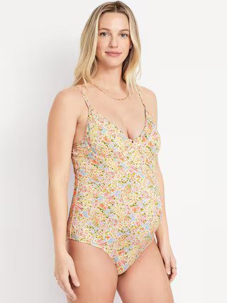 Maternity Textured One-Piece Balconette Swimsuit | Old Navy (US)